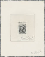 Luxemburg: 1977, Épreuve D'artiste For The 6 Fr. Value Of The Set Mi.No. 947/948. Signed By The Stam - Lettres & Documents