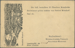 Luxemburg - Ganzsachen: 1907, 5 C. Green Card With Picture "Staatsbad Mondorf" On Reverse, Used From - Interi Postali