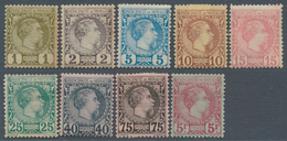 Monaco: 1885, Definitives Charles III., 1c. To 75c. And 5fr., Nine Values In Fresh Colour, Mint (lar - Unused Stamps