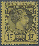 Monaco: 1885, 1fr. Black On Yellow, Fresh Colour, Well Perforated, Mint Original Gum With Hinge Remn - Nuovi