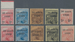 Monaco: 1920, Royal Wedding, Complete Set Of Ten Values, Fresh Colours And Well Perforated, Mint Ori - Nuovi