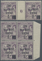 Monaco: 1921, Princess Antoinette 2fr. On 5fr. Violet (Prince Albert I.) Block Of Four From Right Ma - Neufs