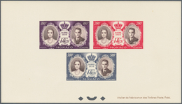 Monaco: 1956, Royal Wedding, 100fr., 200fr. And 500fr. Airmails, Epreuve Collective. Maury PA63/65, - Unused Stamps