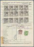 Niederlande: 1926, 15 X 5 G Grey, 40 C Brown And 3 C Bright Green, Mixed Franking On Postal Form For - Lettres & Documents