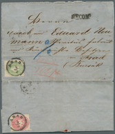 Österreich: 1860/1863, 3 Kr Grün Franz Joseph Und Rückseitig 5 Kr Rosa Doppeladler Enge Zähnung Saub - Other & Unclassified