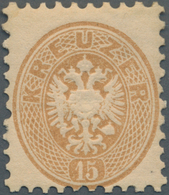 Österreich: 1864, Freimarke Doppeladler 15 Kr. (hell)braun, Weite Zähnung, Postfrisch In Sehr Guter - Altri & Non Classificati