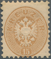 Österreich: 1864, Freimarke Doppeladler 15 Kr. (hell)braun, Weite Zähnung, Postfrisch In Sehr Guter - Other & Unclassified