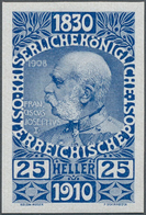 Österreich: 1910, "80. Geburtstag Franz Joseph" 25 Heller Blau UNGEZÄHNT In Einwandfreier Postfrisch - Other & Unclassified