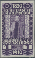 Österreich: 1910, "80. Geburtstag Franz Joseph" 1 Krone Dunkelviolett UNGEZÄHNT In Einwandfreier Pos - Other & Unclassified