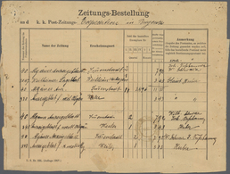 Österreich: 1912: "ZEITUNGS-BESTELLUNG" Formular An Die K.K.POST ZEITUNGS EXPEDITION IN BREGENZ Rück - Other & Unclassified