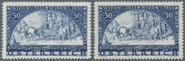 Österreich: 1933, 50 Groschen "WIPA 1933" Zwei Marken Gez. L 12½ Je Mit Normalem Und Mit Faserpapier - Other & Unclassified