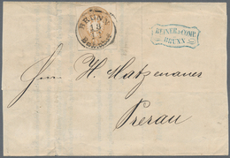 Österreich - Ganzsachen: 1863, 15 Kr. Braun Ganzsachenausschnitt Als Frankatur Verwendet Auf Geschäf - Autres & Non Classés