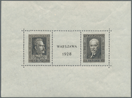 Polen: 1928, 50 Gr + 1 Zl Stamp Exhibition Warsaw, Souvenir Sheet, F/VF Mint Never Hinged Condition. - Other & Unclassified