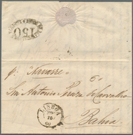 Portugal: 1860, Folded Letter From LISBOA "P. Navarre" To Bahia Rated "150" /Reis) On Reverse. - Ungebraucht