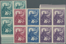 Portugal: 1952, 400 Years Death Of Sao Francisco Xavier Complete Set Of Four In Blocks Of Four Mostl - Neufs