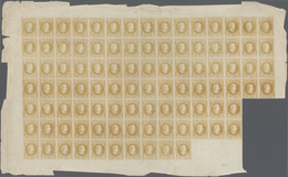 Rumänien: 1864, Never Issued 2 Parale Yellow Incomlete Sheet Of 96 Values. Nice Unit With Margins. S - Autres & Non Classés