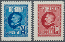 Rumänien: 1926, 60. Geburtstag Von Ferdinand I. FARBFEHLDRUCKE 6 L. In Blau (statt Oliv) Und 10 L. I - Other & Unclassified