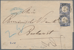 Rumänien - Besonderheiten: 1872, German Empire Incoming Mail: Small Shield 2x 7 Kr. Blue On Envelope - Other & Unclassified