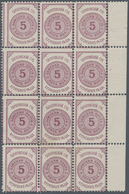 Russland - Semstwo (Zemstvo): Kuznetsk, 1880, 5 K. Violet, A Right Margin Block-12 (3x4), Unused No - Zemstvos