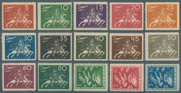 Schweden: 1924, 50 Jahre UPU, 15 Werte Kompletter Satz Postfrisch, Meist Gut Zentriert, Attest Soran - Unused Stamps