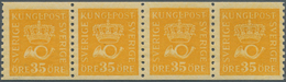 Schweden: 1922, Crown And Posthorn 35öre Orange-yellow Horiz. Strip Of Four, Mint Never Hinged, Mi. - Neufs