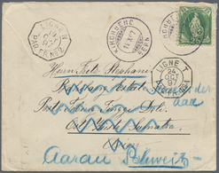 Schweiz: 1897, 25 C Grün, Gez. 11¾ : 11¼, Einzelfrankatur Auf Brief Von KIRCHBERG/BERN, 14.IX.97, Ad - Andere & Zonder Classificatie