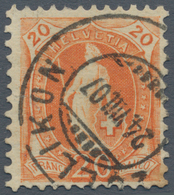 Schweiz: 1907 Stehende Helvetia 20 Rp. Hellorange Auf Weißem Wasserzeichenpapier In Zähnung 11½:11, - Andere & Zonder Classificatie