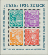 Schweiz: 1934 NABA-Block, Tadellos Postfrisch. (Mi. 800,- €) - Andere & Zonder Classificatie