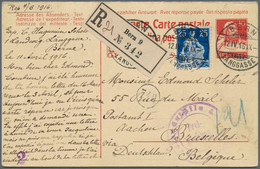 Schweiz - Ganzsachen: 1914, 10/10 C Rot Tell Antwortdoppelkarte (Type Querstriche Von H Und E In Hel - Postwaardestukken