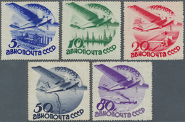 Sowjetunion: 1934 AIR Complete Set Of Five On Watermarked Paper, Mint Never Hinged, Fresh And Fine. - Usati