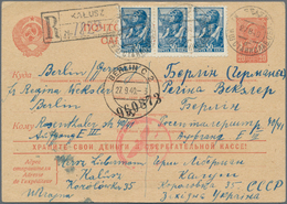 Sowjetunion - Ganzsachen: 1940, 20 K Red Advertising Psc, Uprated With 3 X 30 K Blue Definitives, Se - Non Classificati