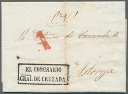 Spanien - Vorphilatelie: 1851, Folded Entire-letter From Madrid To Astorga With Boxed "EL COMISARIO - ...-1850 Voorfilatelie