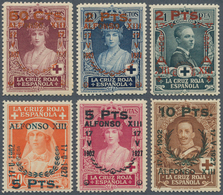 Spanien: 1927, 25 Years Coronation Of King Alonso XIII Complete Surcharged Set Of 15, Mint Never Hin - Gebruikt