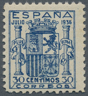 Spanien: 1936, Immaculate Copy Of This Rare Stamp, Mint Never Hinged, Photo Certificate Bergua (Edif - Usati