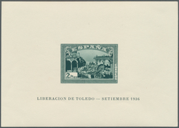 Spanien: 1937, Toledo IMPERFORATE Miniature Sheet Pair Numbered On Reverse, Mint Never Hinged And Sc - Used Stamps