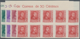 Spanien: 1938, Ferdinand II. Complete Set Of Six (incl. Diff. Imprints Of 15c. And 30c.) In IMPERFOR - Used Stamps