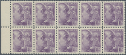 Spanien: 1939/1940, General Franco Definitives (‚Sanchez Toda‘) Complete Set Of 12 In Blocks Of Ten, - Usati