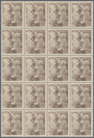 Spanien: 1949/1953, General Franco Definitives Perf. 12¾ X 13¼ Complete Set Of 13 In Blocks Of 15, M - Gebruikt