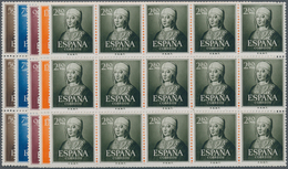 Spanien: 1951, 500th Birthday Of Queen Isabella I. Complete Set In Blocks Of 15, Mint Never Hinged, - Used Stamps