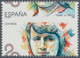 Spanien: 1988, Prominent Woman 20pta. ‚Maria De Maeztu‘ With HEAVY MISPLACED Horizontal Perforation, - Used Stamps