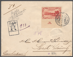 Türkei: 1914, London Print 50 Pia. Bottom Margin Imprint Single Franking On Registered Cover Tied By - Unused Stamps