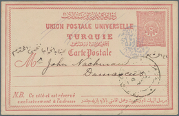 Türkei - Stempel: 1892, "BEYRUTDA HAMIDIYE POSTA SUBESI 306" On 20 Para Postal Stationery Card To Da - Autres & Non Classés