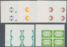 Vereinte Nationen - Genf: 1971. Progressive Proof (5 Phases) In Corner Blocks Of 4 For The 50c Value - Autres & Non Classés