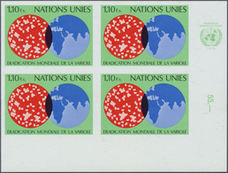 Vereinte Nationen - Genf: 1978. IMPERFORATE Corner Block Of 4 For The 1.10f Value Of The Issue "Glob - Andere & Zonder Classificatie