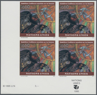 Vereinte Nationen - Genf: 1995. IMPERFORATE Corner Block Of 4 For The 60c Value Of The Set "Fourth W - Andere & Zonder Classificatie