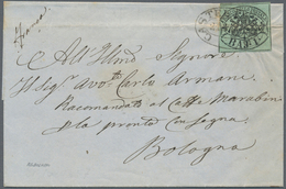 Italien - Altitalienische Staaten: Kirchenstaat: 1852, 1 Greyish-green Bajocco On A Letter Sent Dire - Kerkelijke Staten