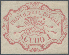 Italien - Altitalienische Staaten: Kirchenstaat: 1852, 1sc. Rose-carmine, Fresh Colour, Slightly Tou - Kerkelijke Staten