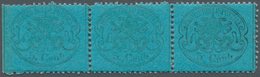 Italien - Altitalienische Staaten: Kirchenstaat: 1868: 5 Cents, Dark Blue, Horizontal Strip Of Three - Kerkelijke Staten