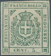 Italien - Altitalienische Staaten: Modena: 1859, 5c. Green, Fresh Colour, Full Margins, Mint O.g. Wi - Modène