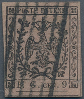 Italien - Altitalienische Staaten: Modena - Zeitungsstempelmarken: 1853, 9 C Grey-violet, Full Margi - Modène